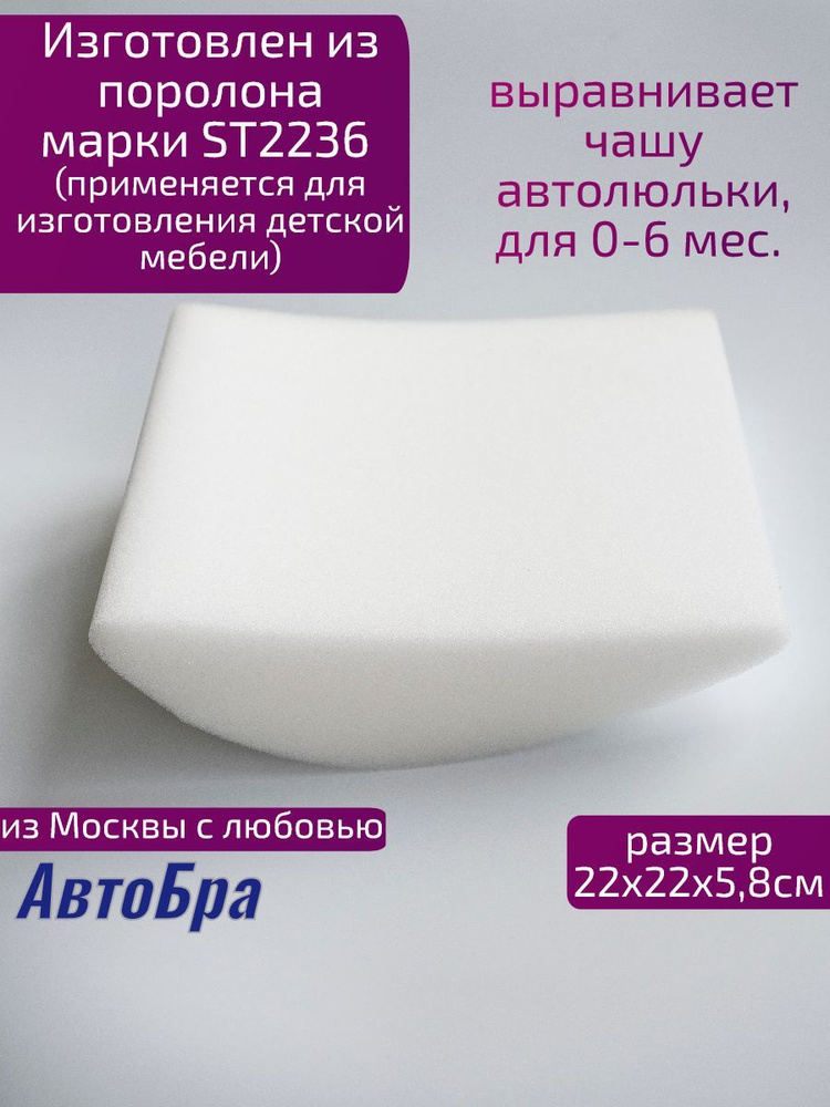 Вкладыш в автолюльку для новорожденных / Поролоновая подушка в автокресло / Анатомический вкладыш  #1