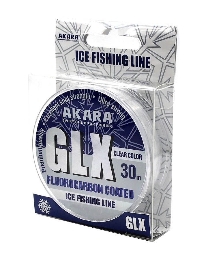 Монофильная леска для рыбалки Akara GLX Fluo Coated ICE 30м 0.18мм 3.65кг  #1