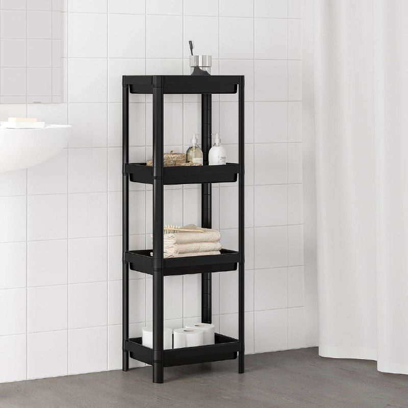 Стеллаж IKEA VESKEN, 36x23x100 см, черный #1