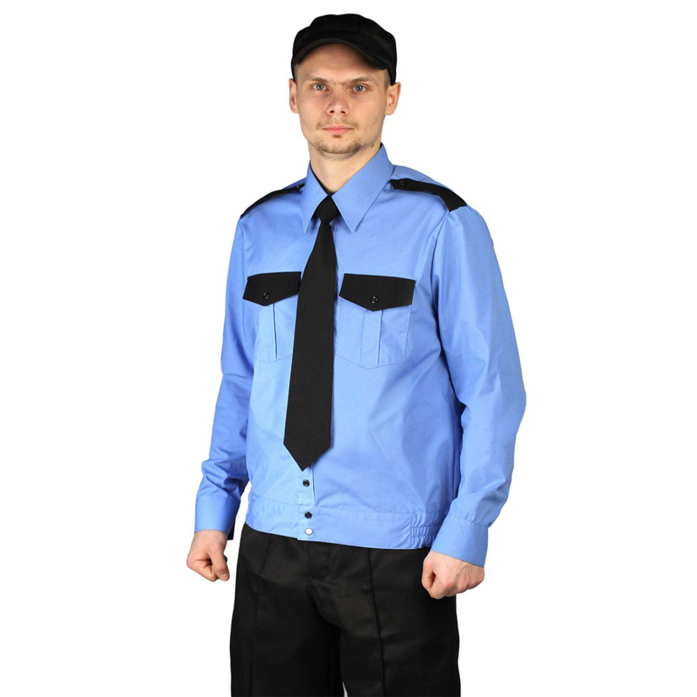 Рубашка охранника на резинке Ursus, цвет: голубой - с длинным рукавом, размер: 41/182-188  #1