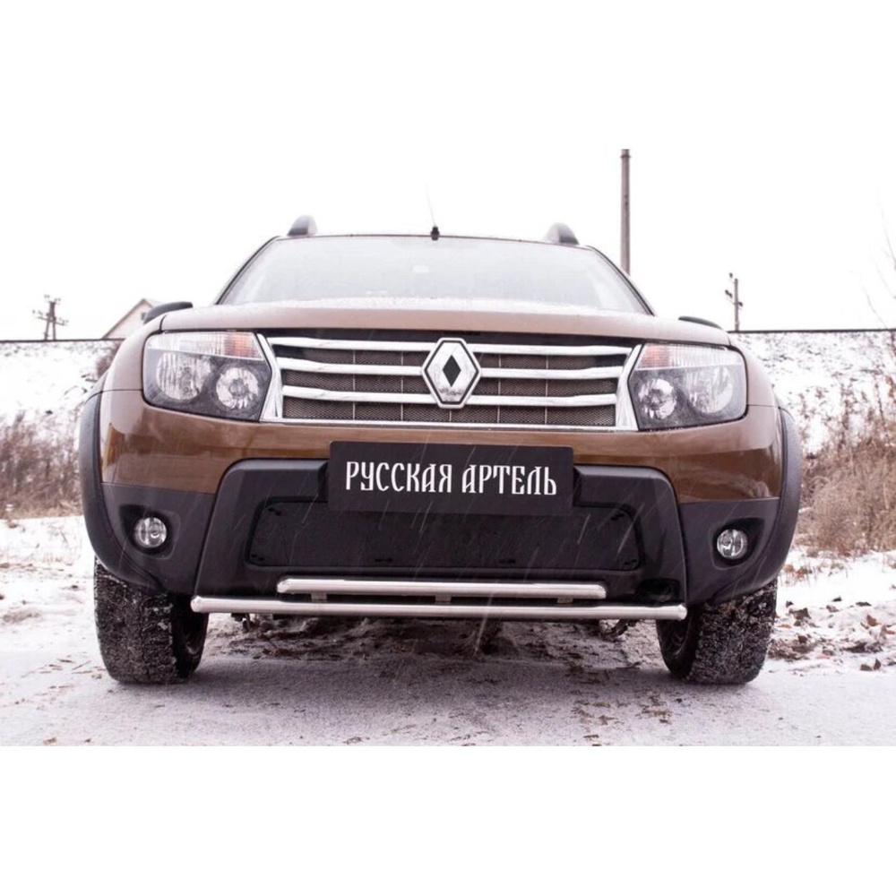 Зимняя заглушка в бампер Русская Артель Renault Duster 2010-2014 без ДХО и обвеса  #1