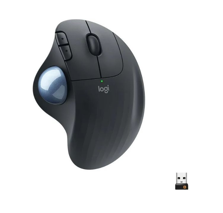 Logitech G Мышь беспроводная ERGO M575, беспроводная Bluetooth черного цвета, черный, черно-серый  #1