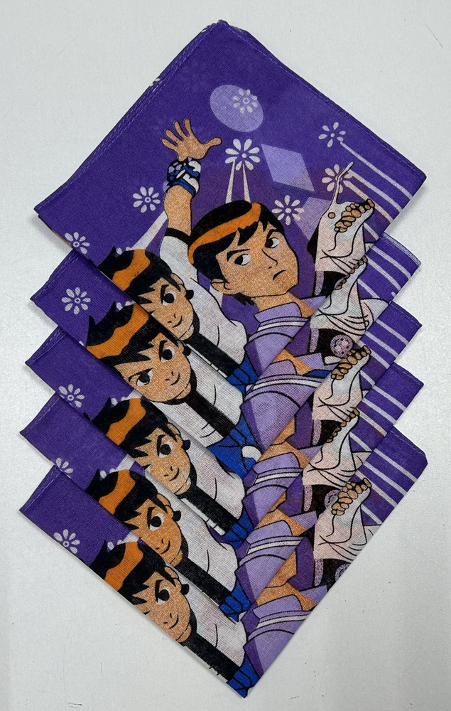 Носовые платки БенТенн 10 фиолетовый детские 5 шт/ Носовой платок / Носовой платок для девочек и мальчиков #1