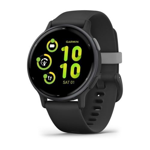 Часы Garmin VIVOACTIVE 5 черные с серым безелем и силиконовым ремешком (010-02862-10)  #1