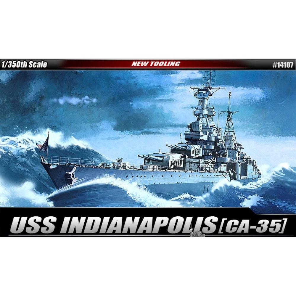 Academy сборная модель 14107 USS Indianapolis CA-35 1:350 #1