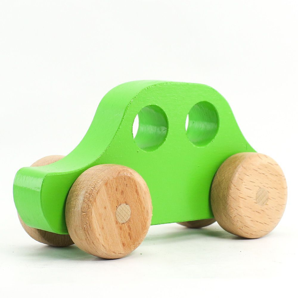 Фигурка деревянная Каталка "Машинка Томик" (зеленая) #1