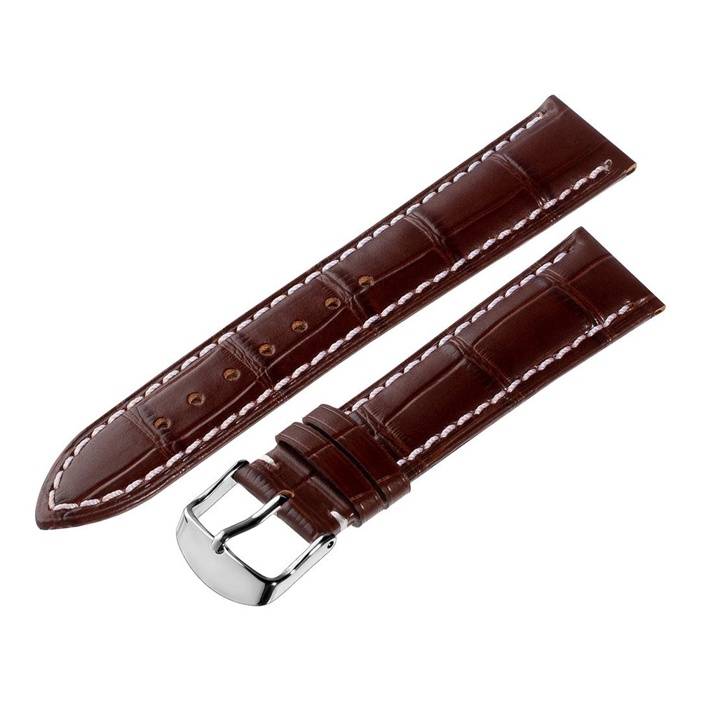 Ремешок для часов кожаный Hightone, ширина 18 мм, темно-коричневый  #1