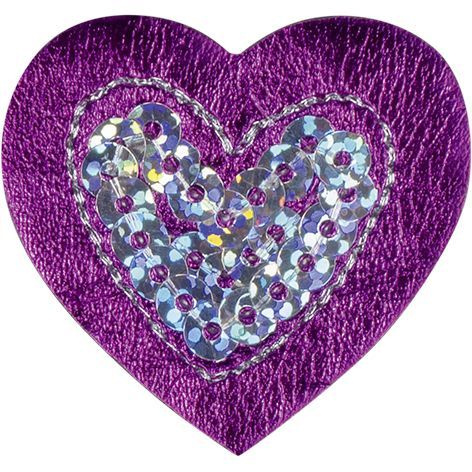 Термоаппликация HKM "Сердце с блестками фиолетовое большое", полиэстер  #1