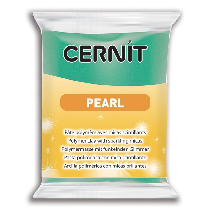 Полимерный моделин "Cernit Pearl" 56гр. зеленый перламутр #1