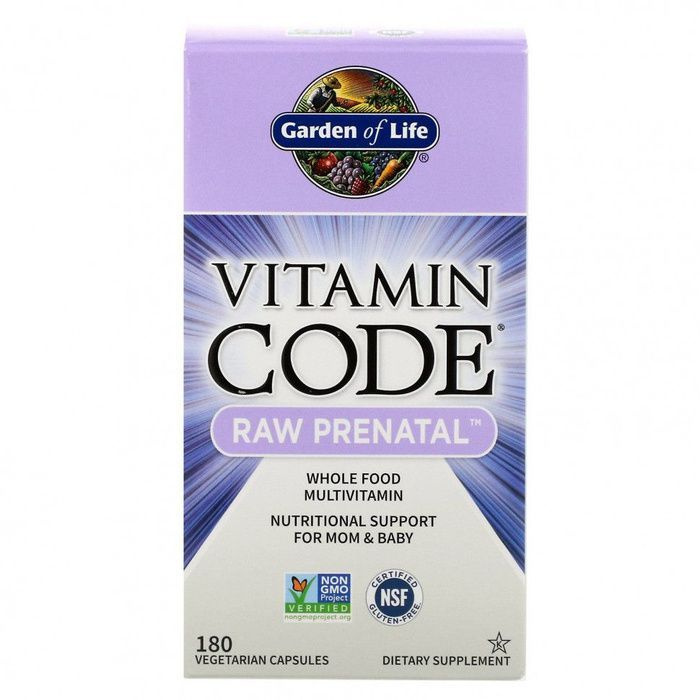 Garden of Life, Vitamin Code, мультивитамины для беременных RAW Prenatal, 180 вегетарианских капсул  #1