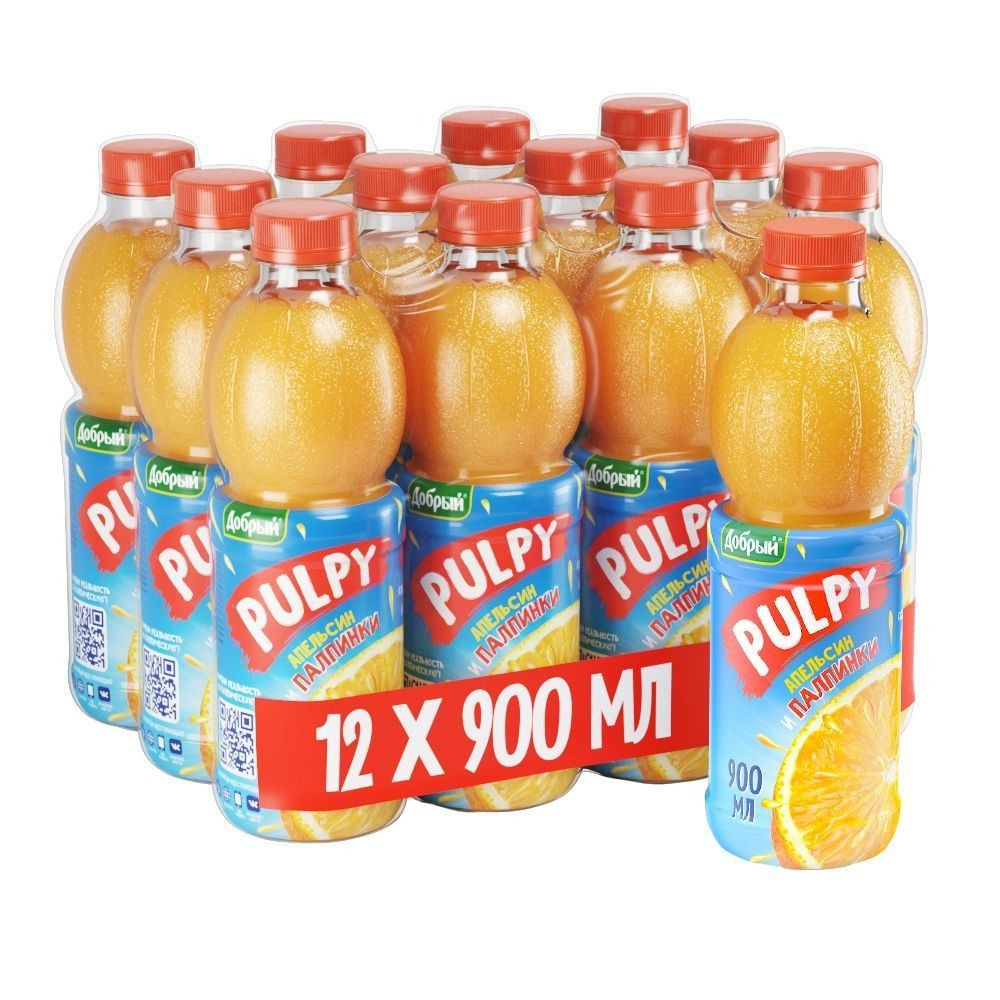 Напиток сокосодержащий Добрый Pulpy Апельсин, 0,9 л., 12 шт. #1