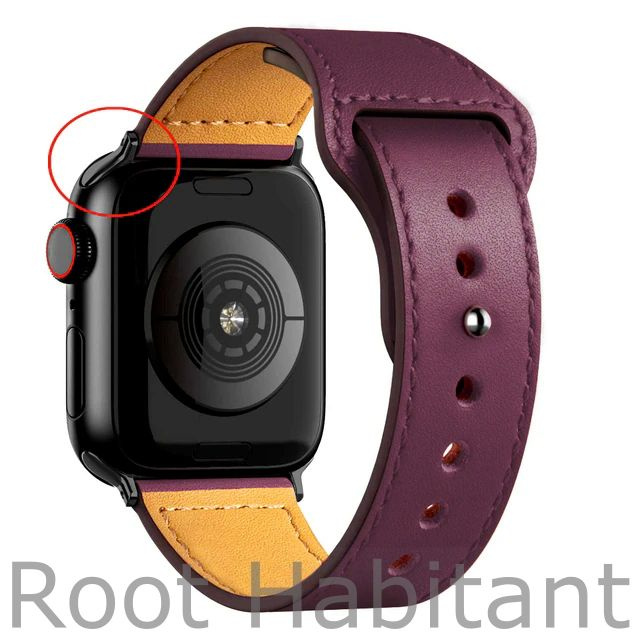 Кожаный ремешок для Apple Watch 3 4 5 6 7 8 9 SE Ultra, в корпусах 38, 40, 41. Бордовый / Red wine BF #1