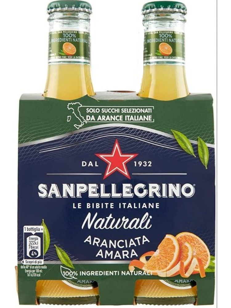 Газированный напиток Sanpellegrino Aranciata Amara Горький Апельсин 200мл х 2шт  #1