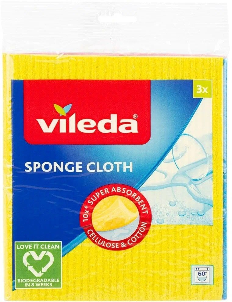 Vileda Губчатая салфетка Sponge Cloth, 3 шт. #1