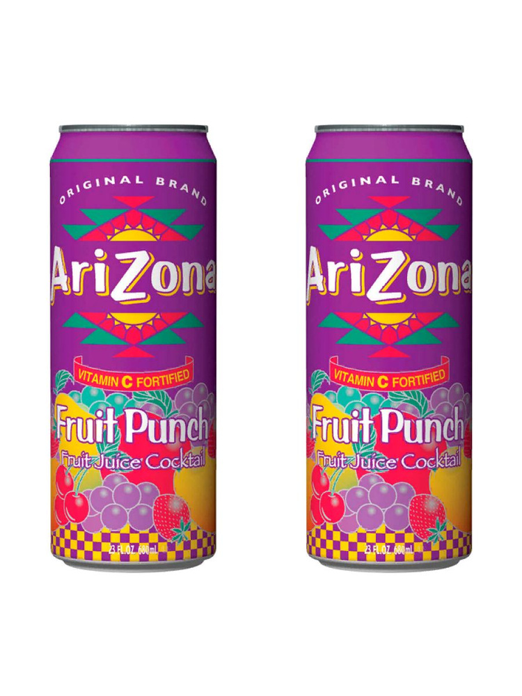 Напиток AriZona Fruit Punch Фруктовый Пунш, 680мл, США х 2шт #1