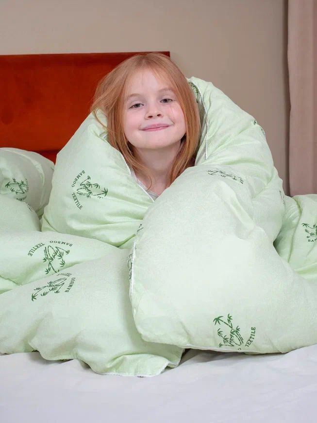 Одеяло, 1 5 спальное, 150х210 см, бамбук, зимнее, 1,5 спальное, демисезонное, бамбуковое волокно, утяжеленное, #1