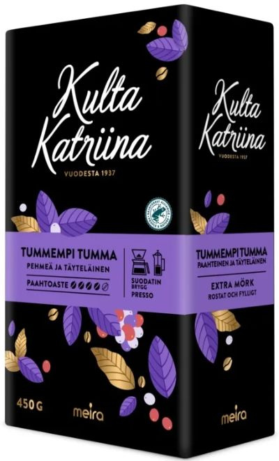 Кофе молотый натуральный арабика Kulta Katriina Tummempi Tumma (Обжарка №4), 450 гр. Финляндия  #1