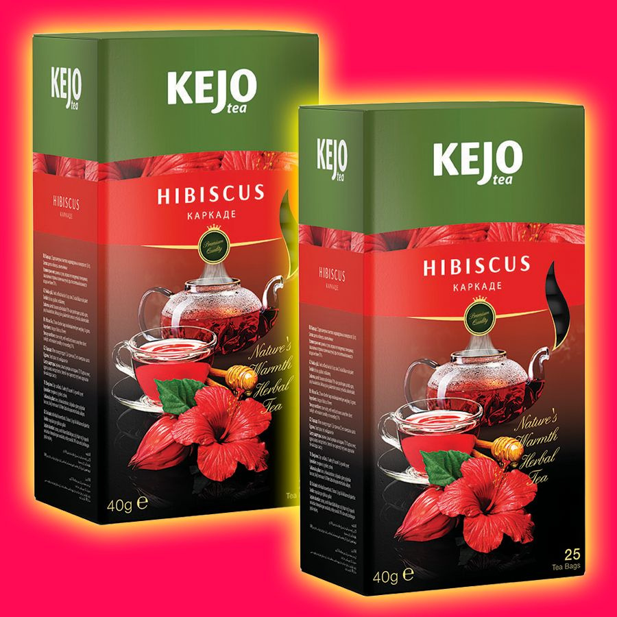 Чай в пакетиках HIBISCUS (КАРКАДЕ) 2 по 25 пак / KEJO (КЕЖО) #1