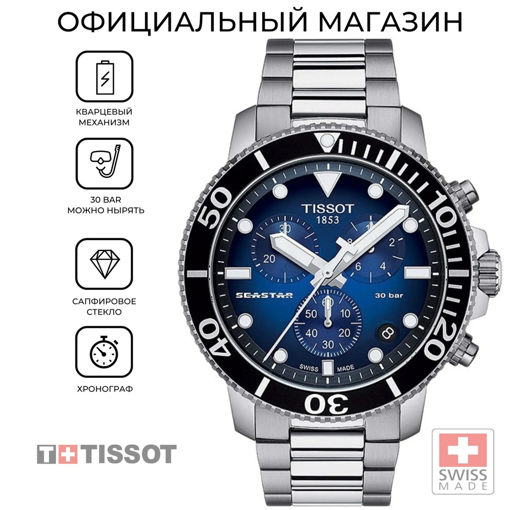 Мужские швейцарские часы-хронограф Tissot T120.417.11.041.01 (T1204171104101)  #1