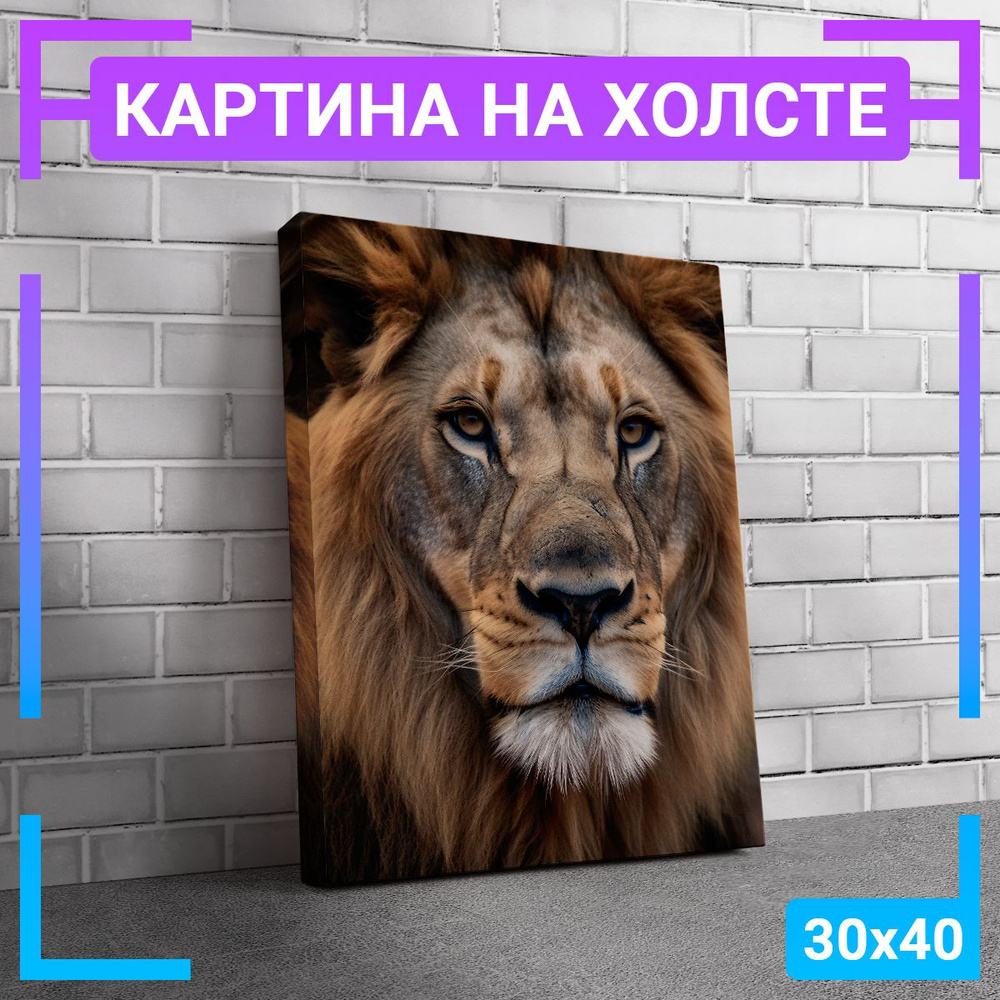 Картина интерьерная на холсте "Лев " 30х40 см #1