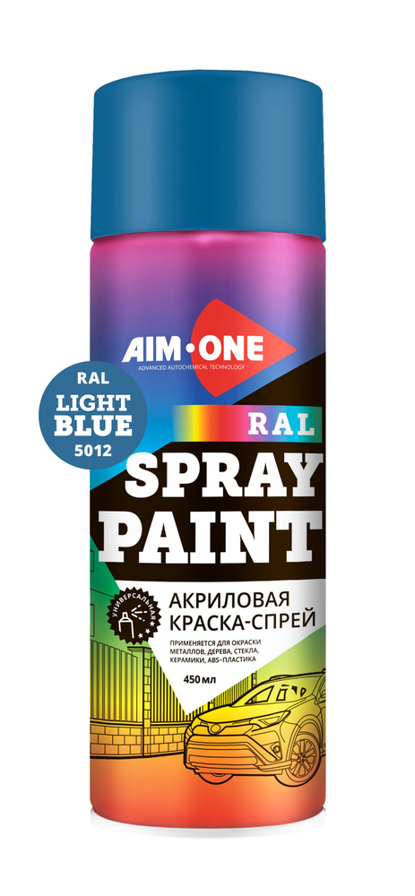 AIM-ONE Аэрозольная краска Быстросохнущая, Акриловая, голубой  #1