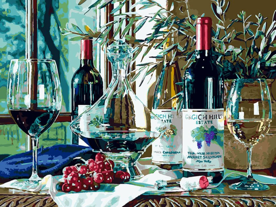 Картина по номерам Белоснежка "Натюрморт с оливковой веткой" (30х40 см, холст на подрамнике)  #1