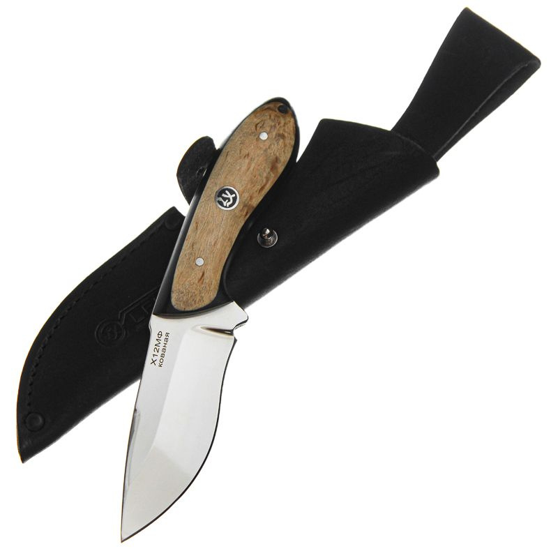 Кузница Lemax Нож Лиса, сталь Х12МФ, рукоять карельская берёза (цельнометаллический)  #1