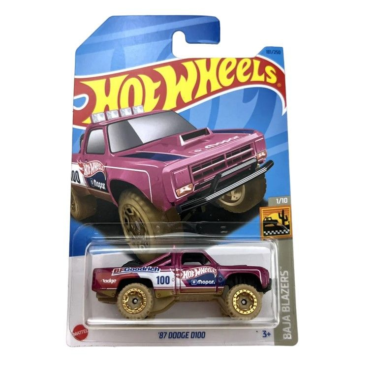 HKG73 Машинка металлическая игрушка Hot Wheels коллекционная модель 87 Dodge D100 розовый  #1