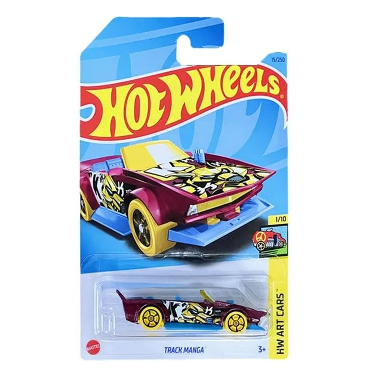 HKK15 Машинка металлическая игрушка Hot Wheels коллекционная модель Track Manga бордовый  #1