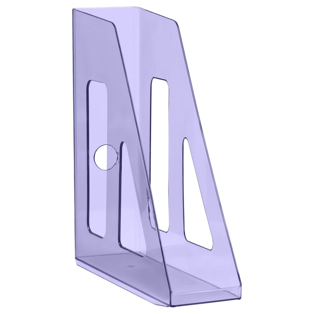 Лоток для бумаг вертикальный Стамм "Актив", тонированный фиолетовый, ширина 7cм  #1