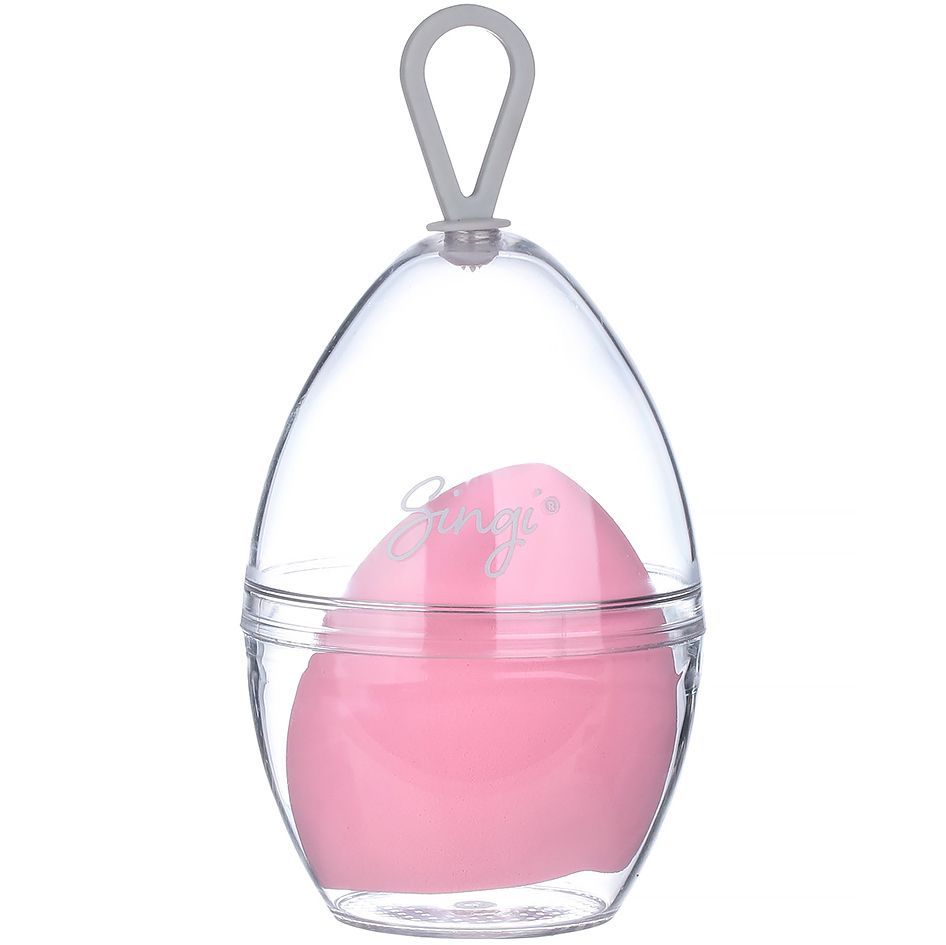 Singi Спонж косметический для макияжа лица срезанный розовый Pink, в упаковке 6 см  #1
