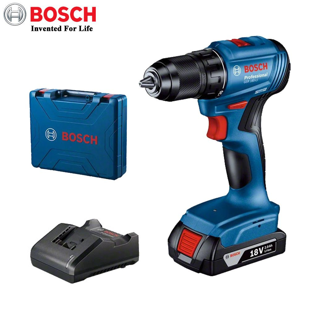 Дрель-шуруповерт Bosch GSR 185-LI Solo , От аккумулятора, 18 В, Бесщеточный,50 Нм, 1 АКБ  #1