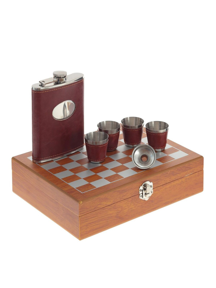 Подарочный набор с фляжкой Remecoclub Шахматы, 250 мл #1