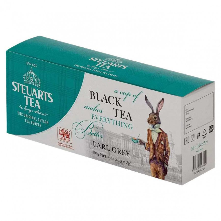 Чай Steuarts Earl Grey, черный в пакетиках, 25шт #1