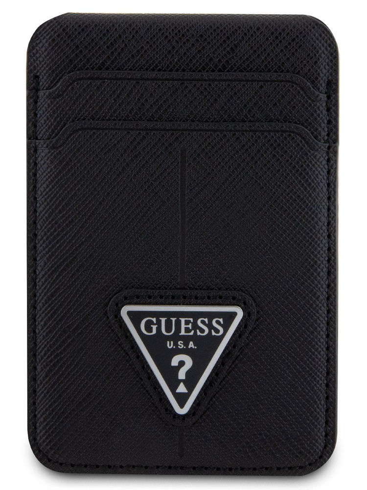 Магнитный картхолдер для смартфона Guess MagSafe Wallet Cardslot из экокожи для хранения 2х карт, с функцией #1