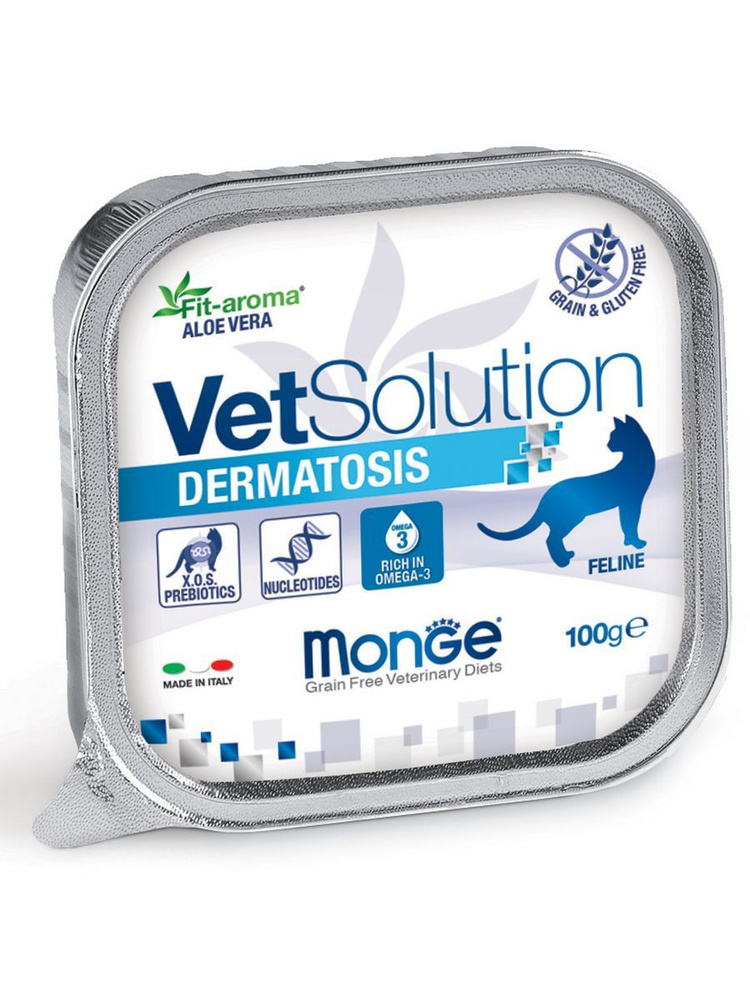 Monge DERMATOSIS VetSolution влажный корм для кошек при заболеваниях кожи (24шт в уп), 100 гр  #1