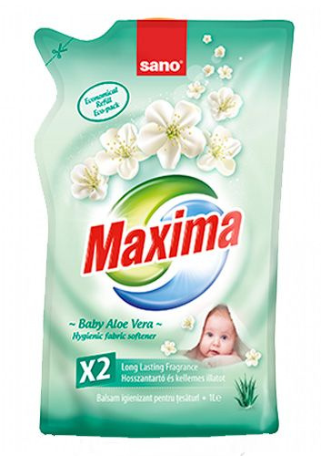 Sano Maxima Hygienic Fabric Softener Baby Aloe Vera гигиенический смягчитель белья 5в1 запаска 1 л  #1