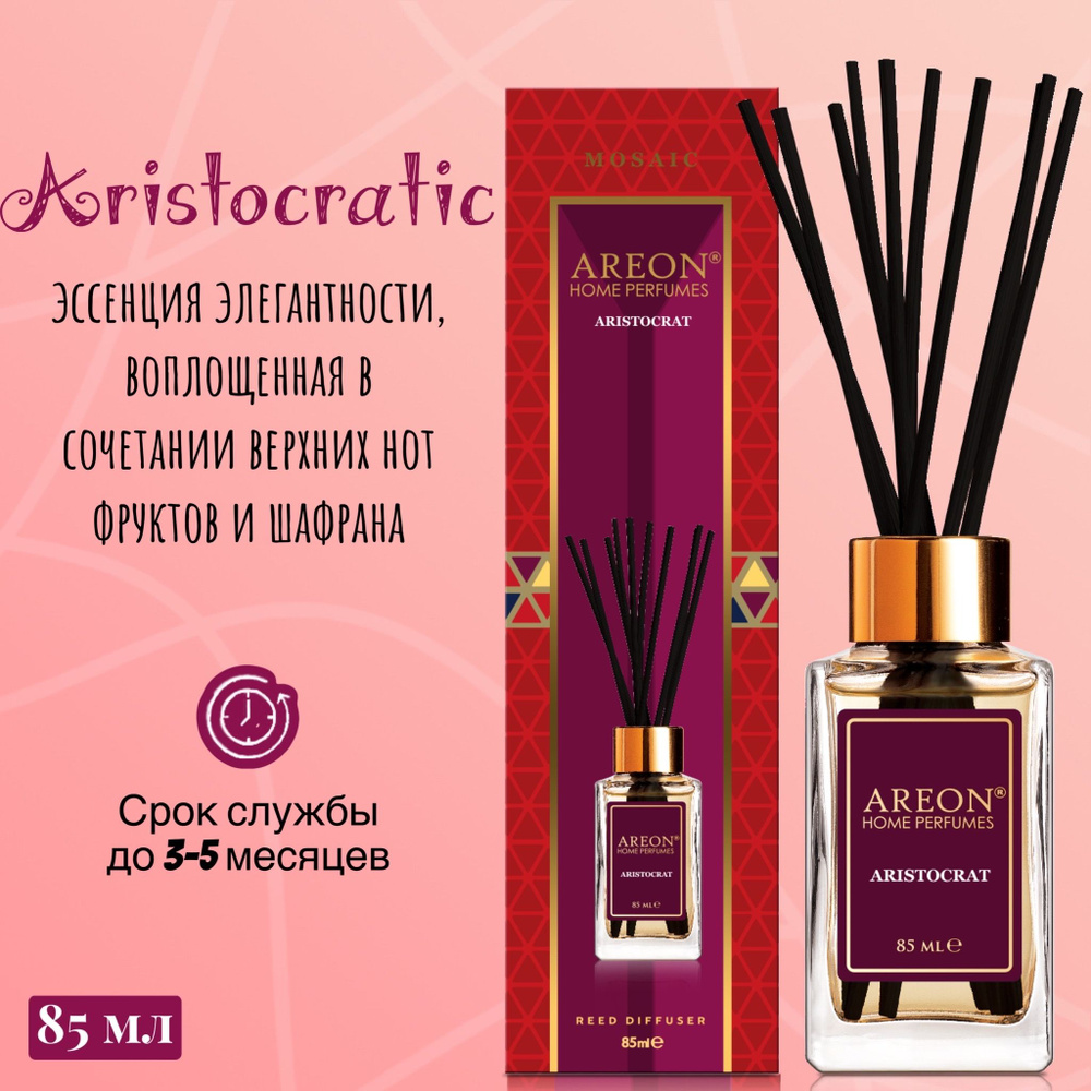 Ароматизатор для дома AREON home perfumes Mosaic диффузор Aristocrat, 85мл (флакон, деревянные палочки) #1