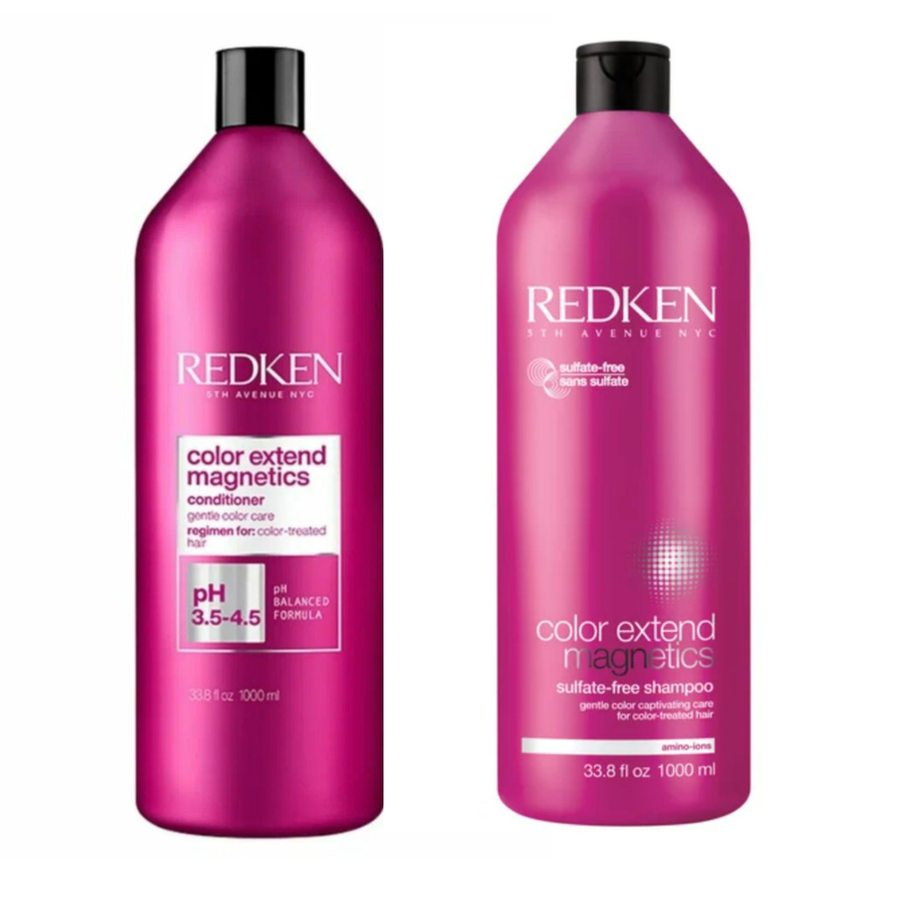 Redken Color Extend Magnetics Set - Набор для окрашенных волос (шампунь 1000 мл, кондиционер 1000 мл) #1