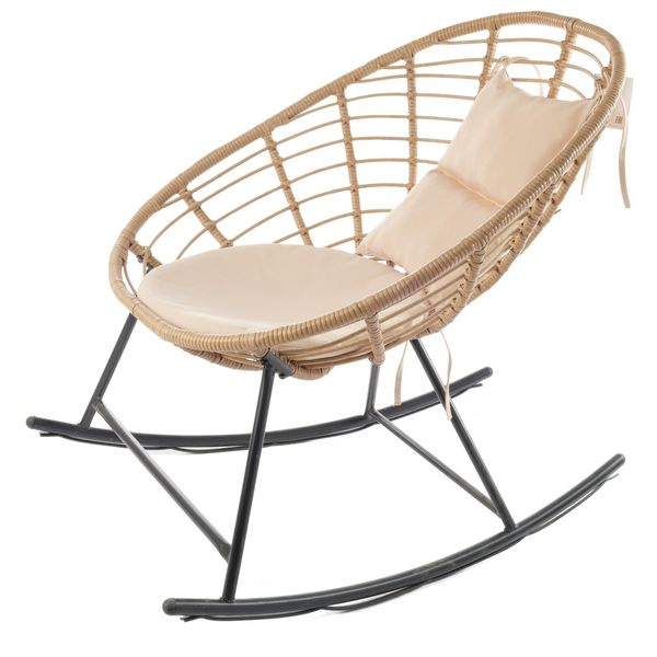 Кресло-качалка садовое Мартиника 92х73см h90см, ротанг искусственный, бежевый, SG-22030  #1