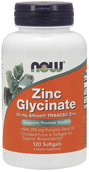 Zinc Glycinate (Глицинат Цинка) NOW (120 гель кап) #1