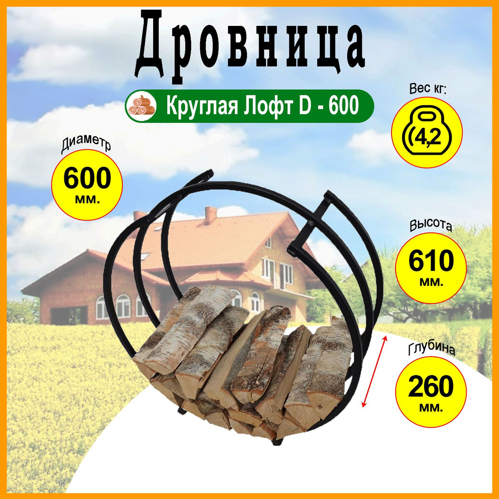 Дровница Круглая - Лофт D-600 мм. #1