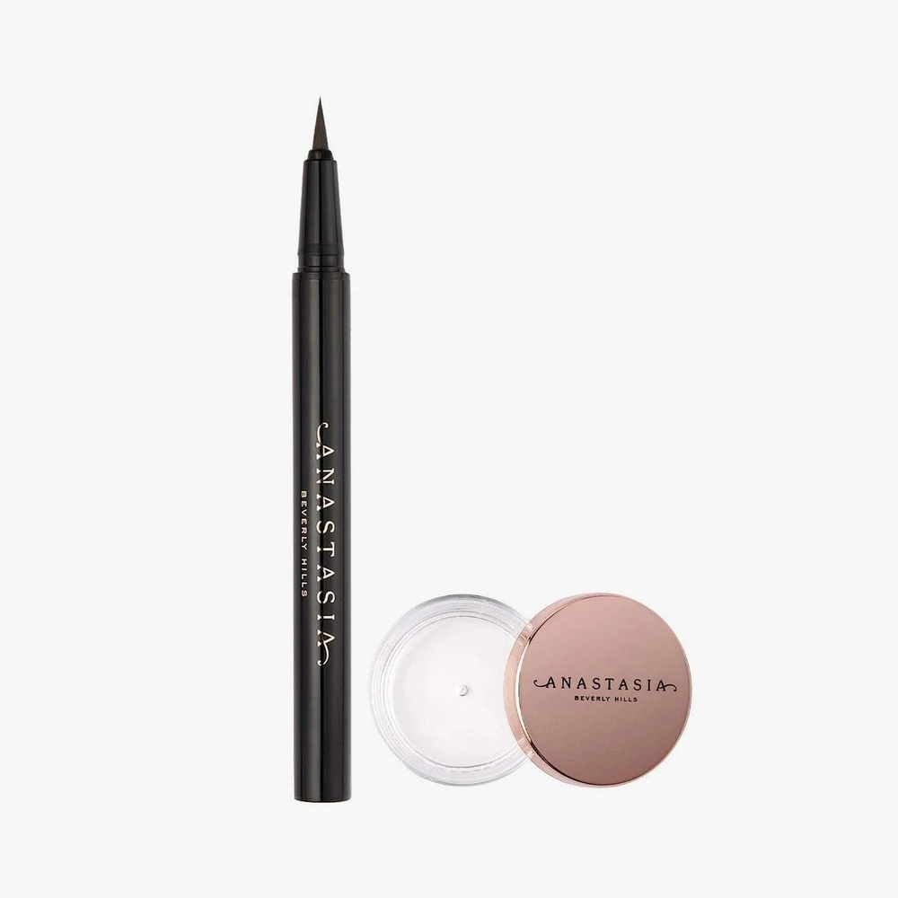 ANASTASIA BEVERLY HILLS набор для бровей карандаш и ламинатор Laminated Look Brow Kit, Dark Brown  #1