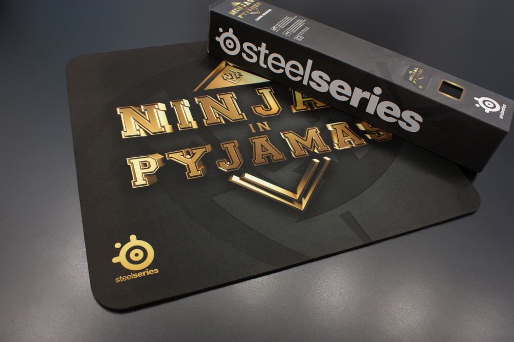 Игровой коврик для мыши SteelSeries QcK+ NIP, L, золотой, черный ...