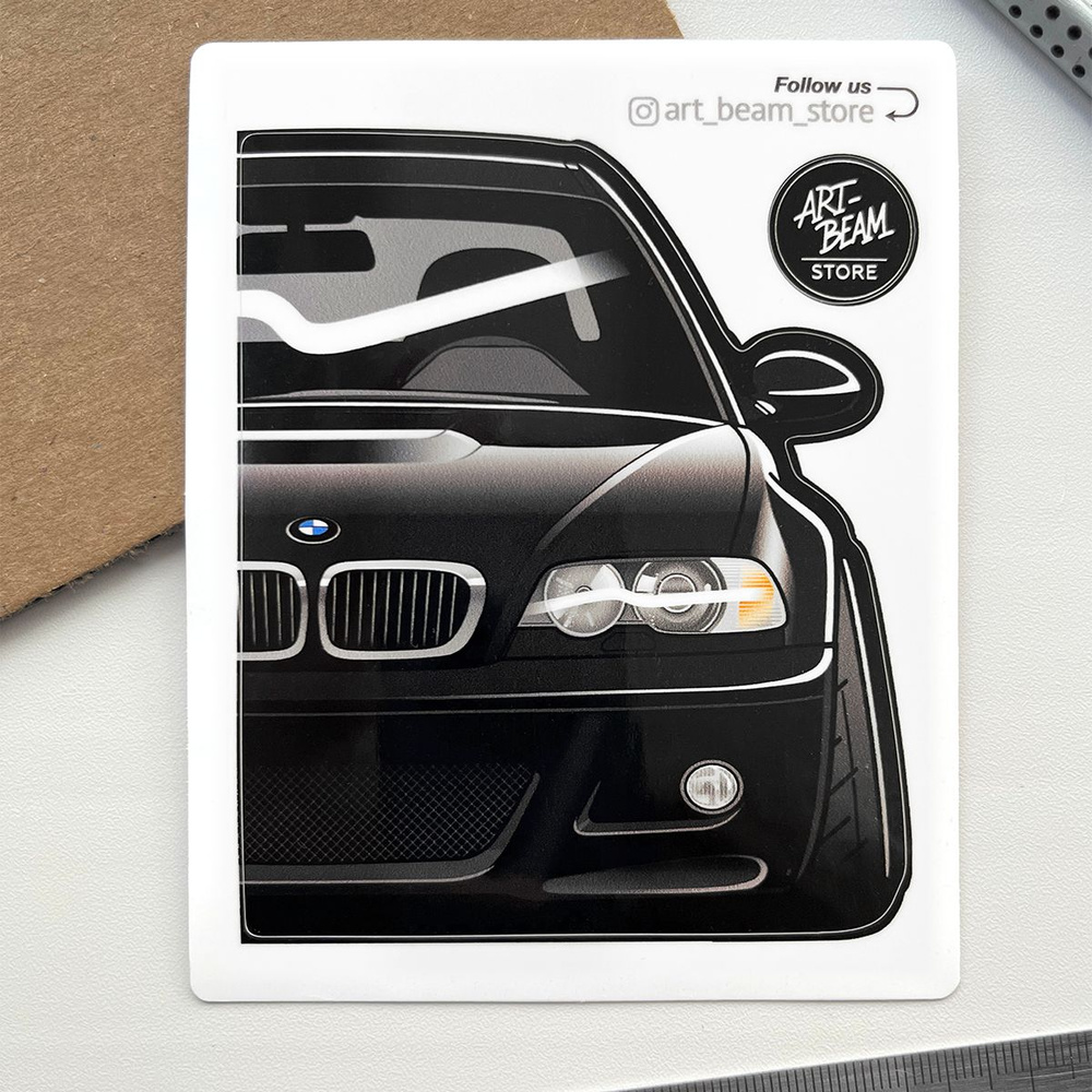 Виниловая наклейка авто BMW E46 M3, black #1