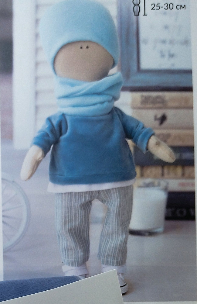 Подарочный мега набор для шитья куклы с поворотной головой 25см и с одеждой: выкройки, инструкции, аксессуары, #1