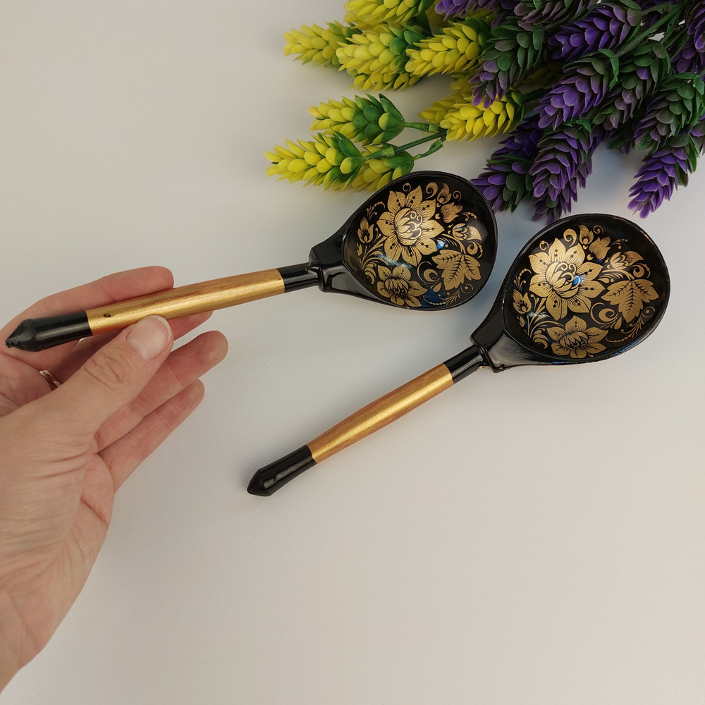 Музыкальные деревянные ложки Царские, набор 2 ложки. - купить с ...