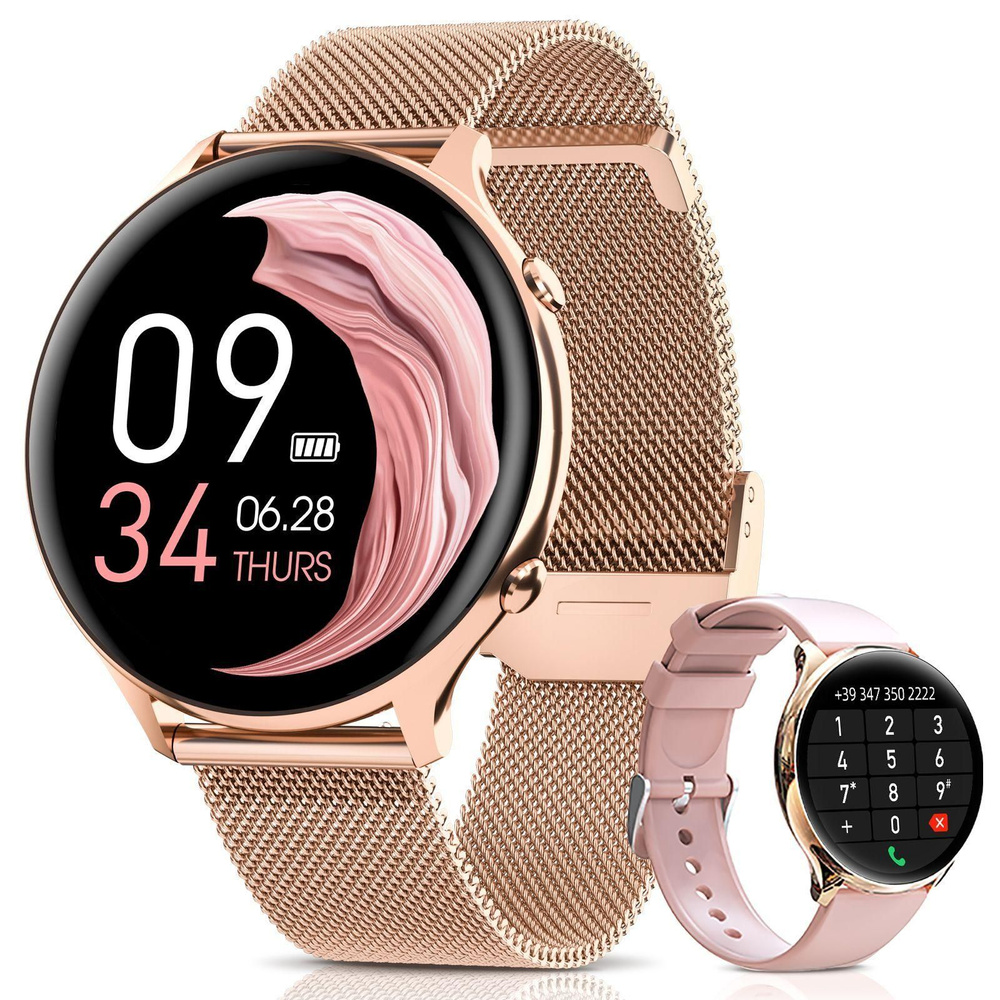 Купить смарт-часы DekeFit Женские с Bluetooth Calling, 1.32" HD Smart ...