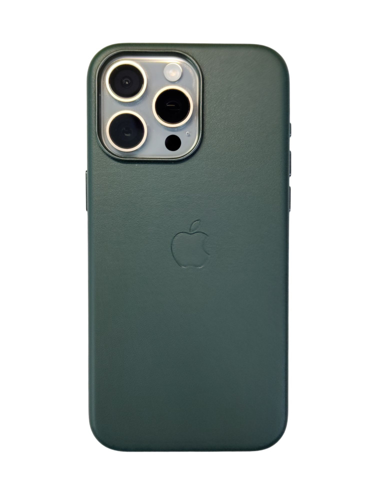 Кожаный чехол MagSafe для iPhone 15 Pro, Leather Case with MagSafe / зелёный (Evergreen)  #1