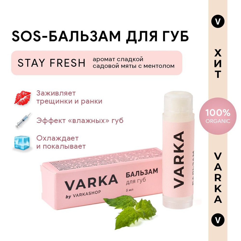 VARKA/SOS Бальзам для губ с охлаждающим эффектом/Аромат "STAY FRESH"/ Гигиеническая помада  #1